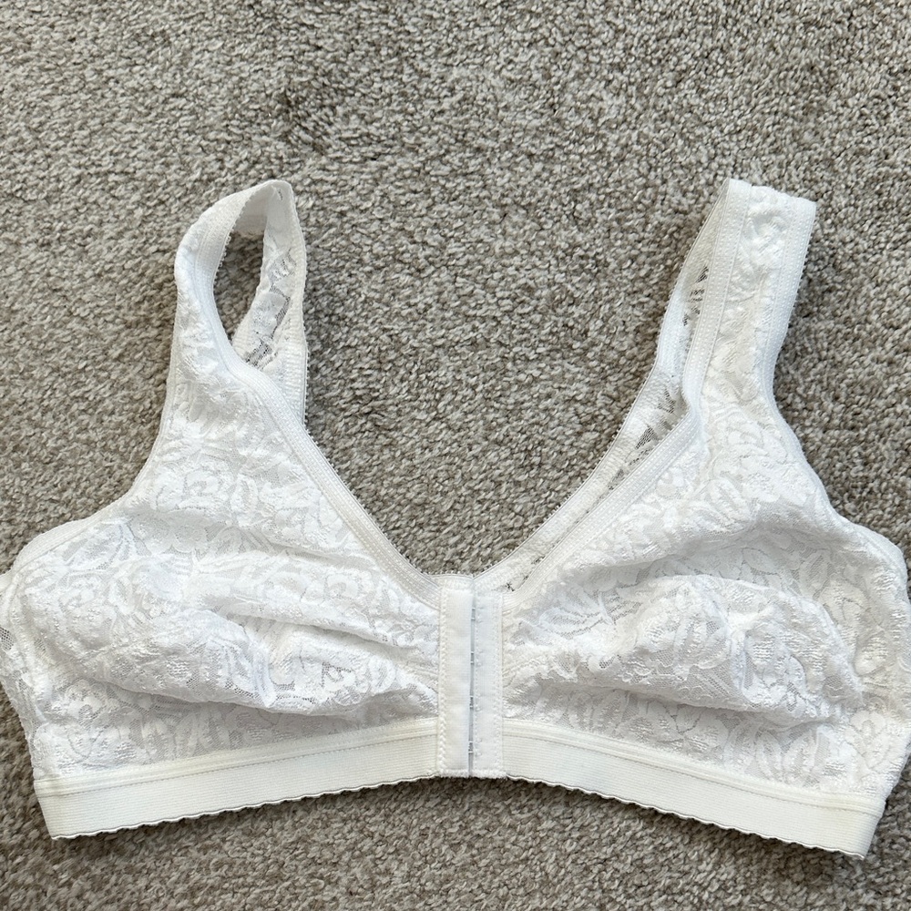 Jodee Mastectomy/Surgical Bra White Lace Women's Bralette